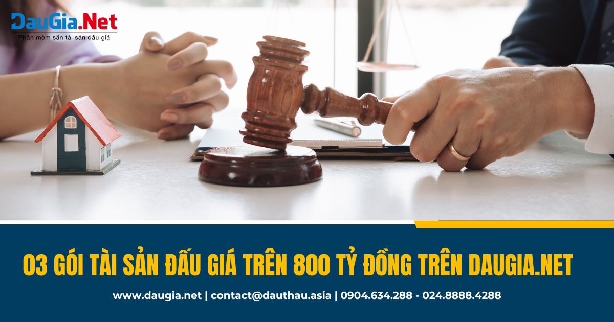 TOP 3 gói tài sản trên 800 tỷ đồng