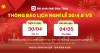 Hệ sinh thái Đấu Thầu thông báo lịch làm việc lễ 30/4 và 1/5