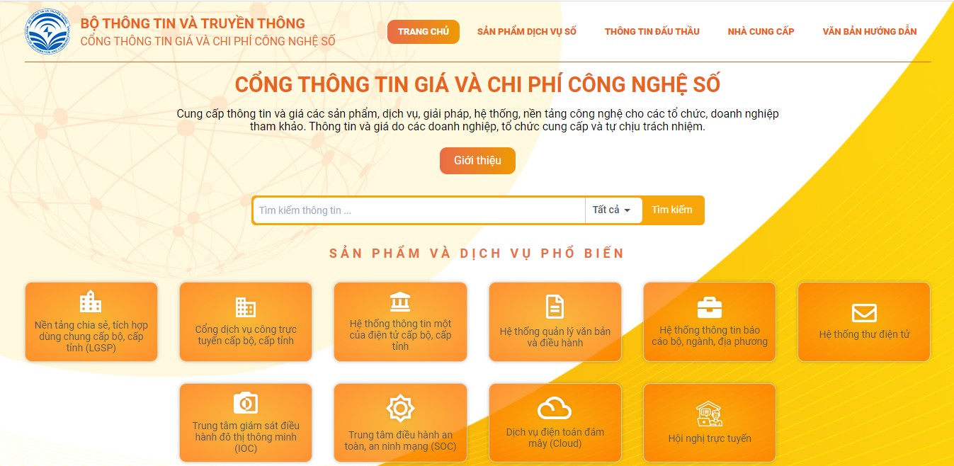 Hệ sinh thái Đấu thầu tự hào hỗ trợ Cổng thông tin giá và chi phí công nghệ số của Bộ TT & TT