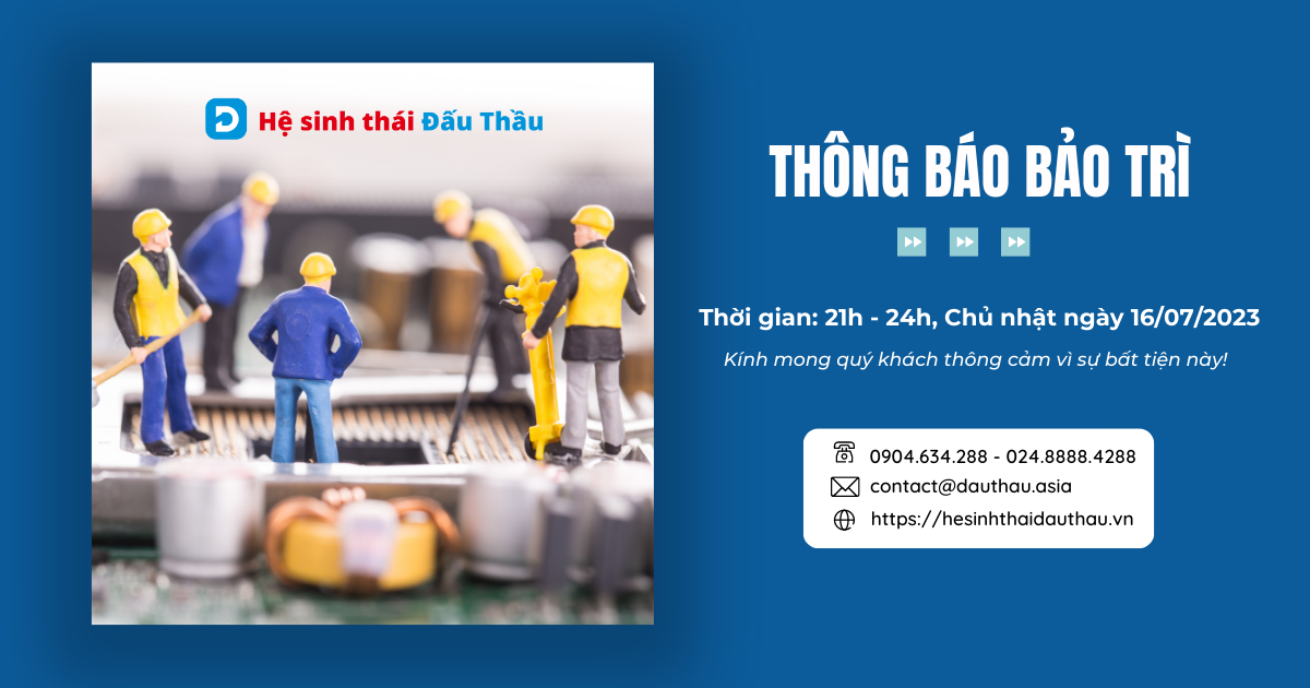 Thông báo bảo trì ngày 16/07/2023