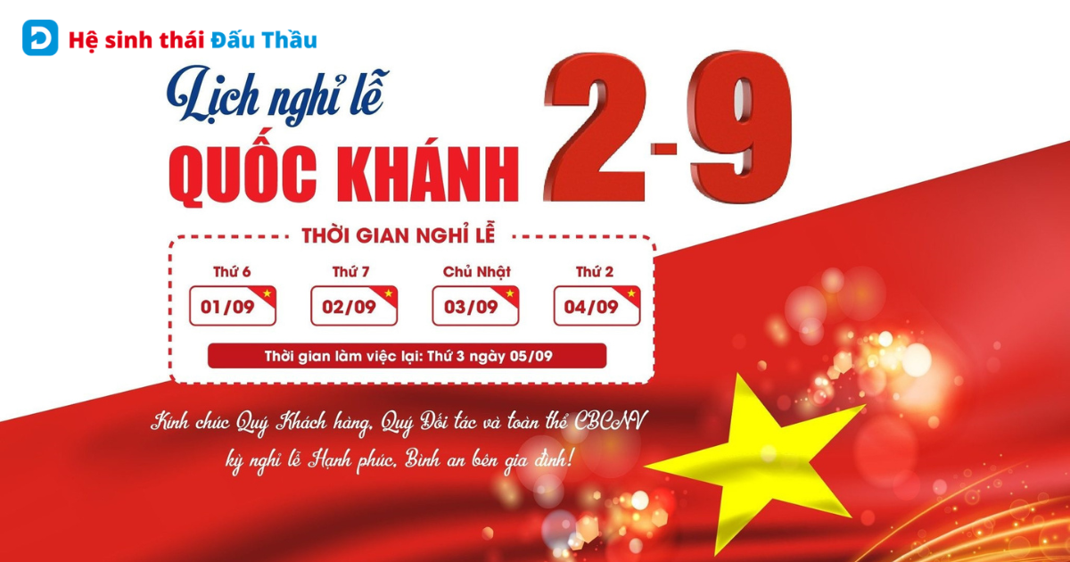 Thông báo lịch làm việc lễ Quốc khánh 2/9