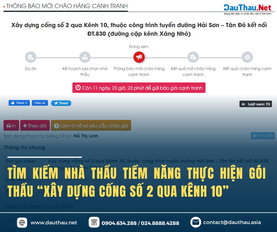 Gói thầu của công ty TNHTT Hải Sơn