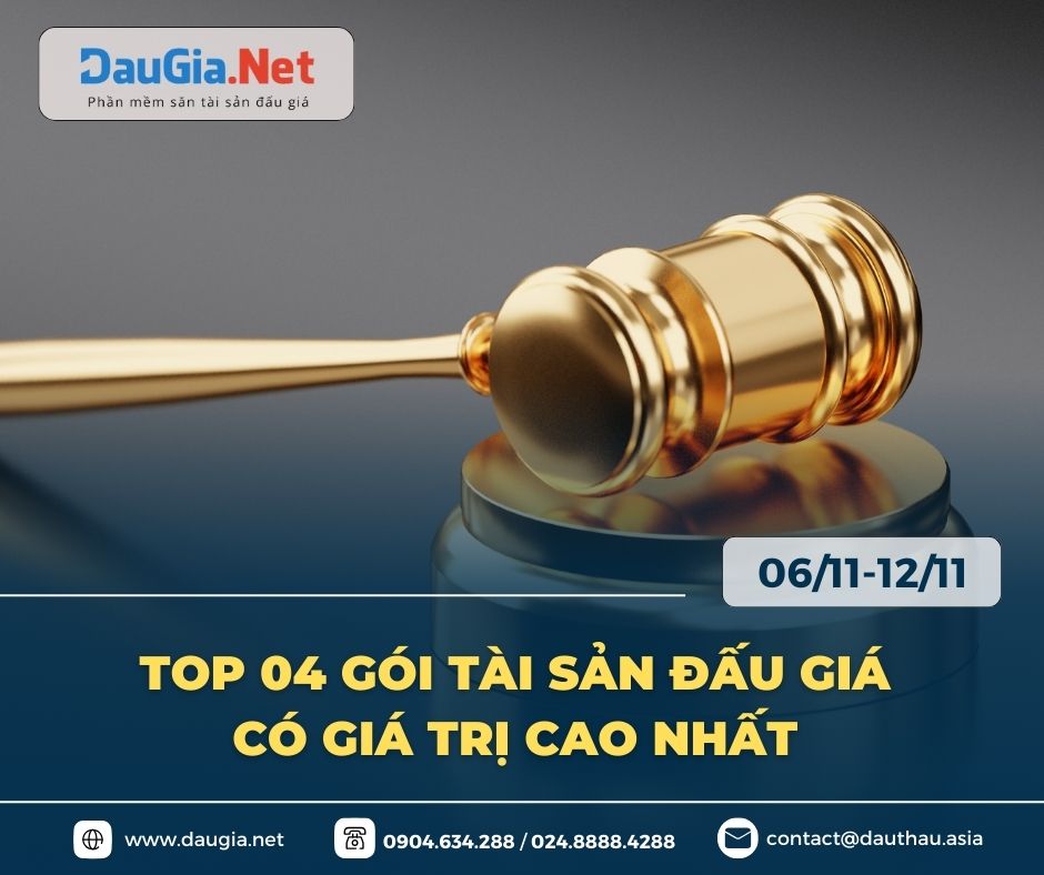 TOP 04 gói tài sản đấu giá có giá trị cao nhất
