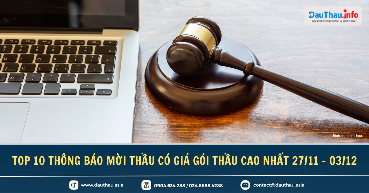 TOP 10 thông báo mời thầu có giá trị cao nhất 2711 0312