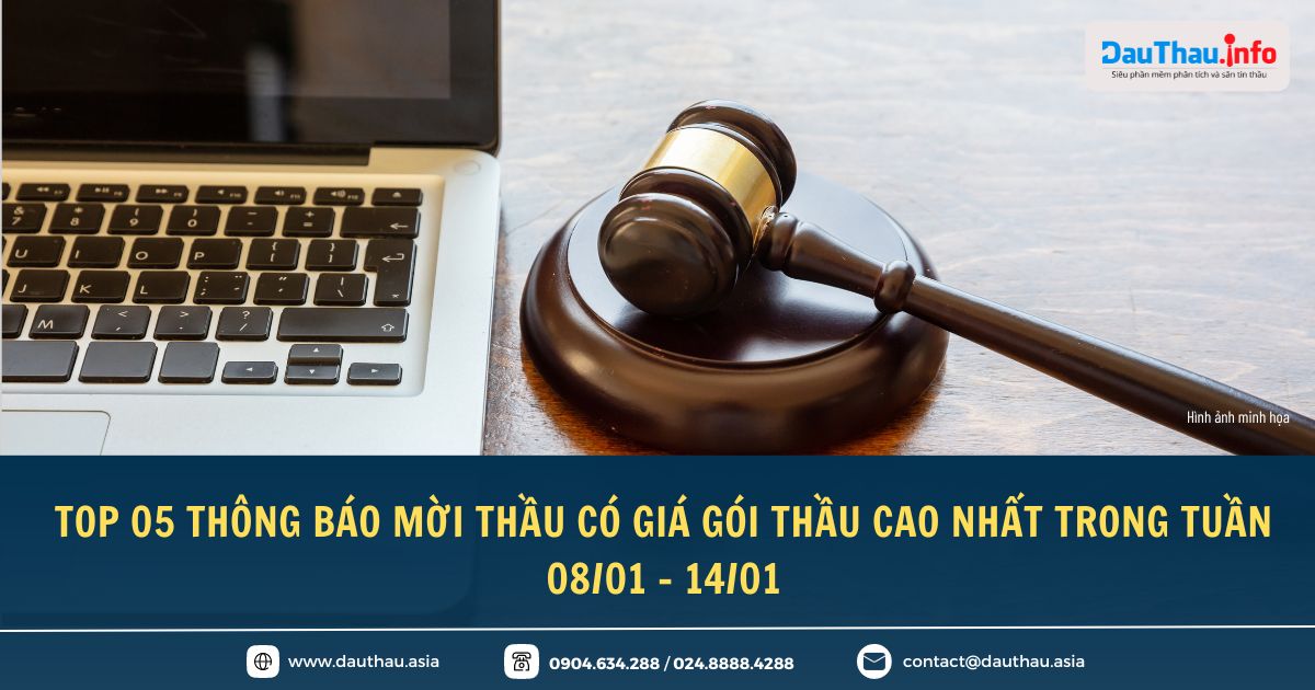 TOP 5 thông báo mời thầu có giá trị cao nhất 0801 1401