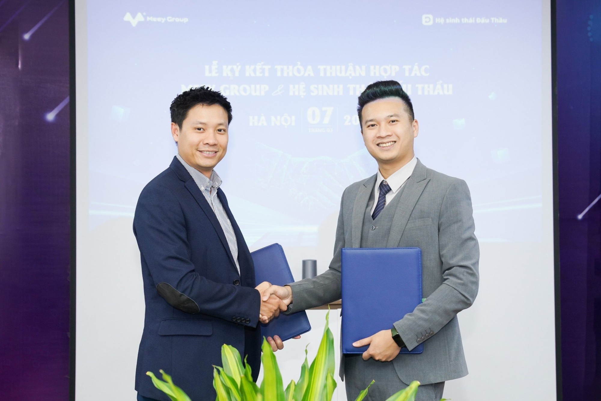 ký kết hợp tác giữa hệ sinh thái đấu thầu và meey group