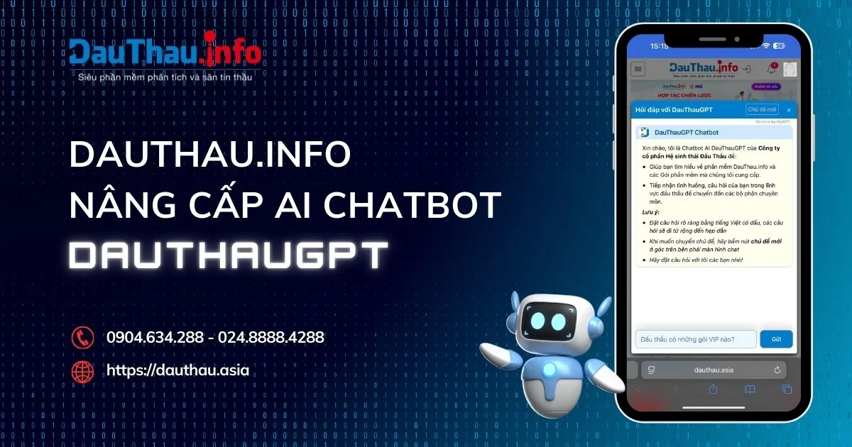 DauThau info nâng cấp AI chatbot DauThauGPT