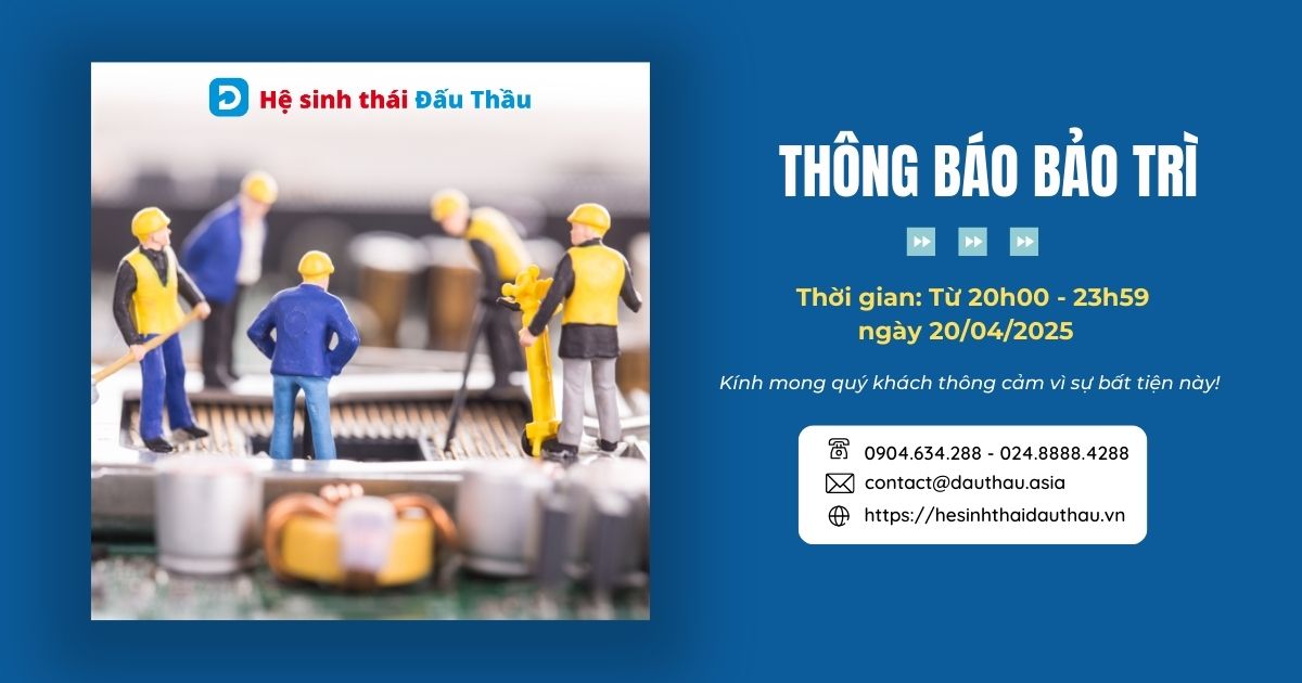 Thông báo bảo trì ngày 20/04/2025