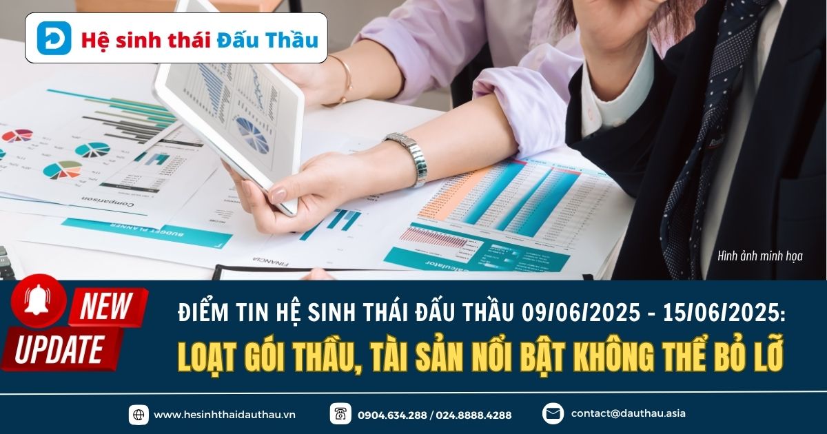 Điểm tin Hệ sinh thái Đấu Thầu 09/06 - 15/06/2025: Loạt gói thầu, tài sản nổi bật không thể bỏ lỡ