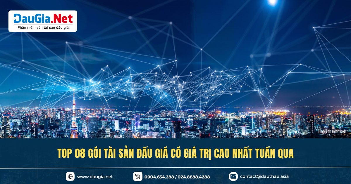 TOP 08 gói tài sản đấu giá có giá trị cao nhất trong tuần