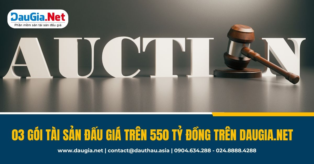Top 3 gói tài sản trên 550 tỷ đồng