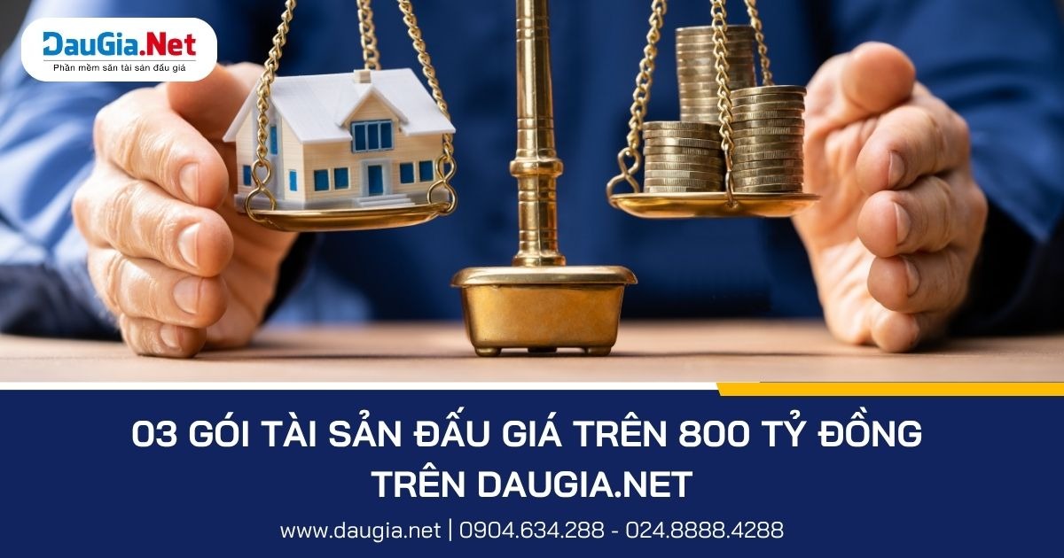 Top 3 gói tài sản trên 800 tỷ đồng