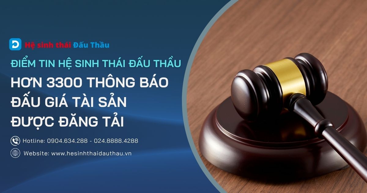 Điểm tin Hệ sinh thái Đấu Thầu 6/7 - 12/7: Hơn 3400 thông báo đấu giá tài sản được đăng tải