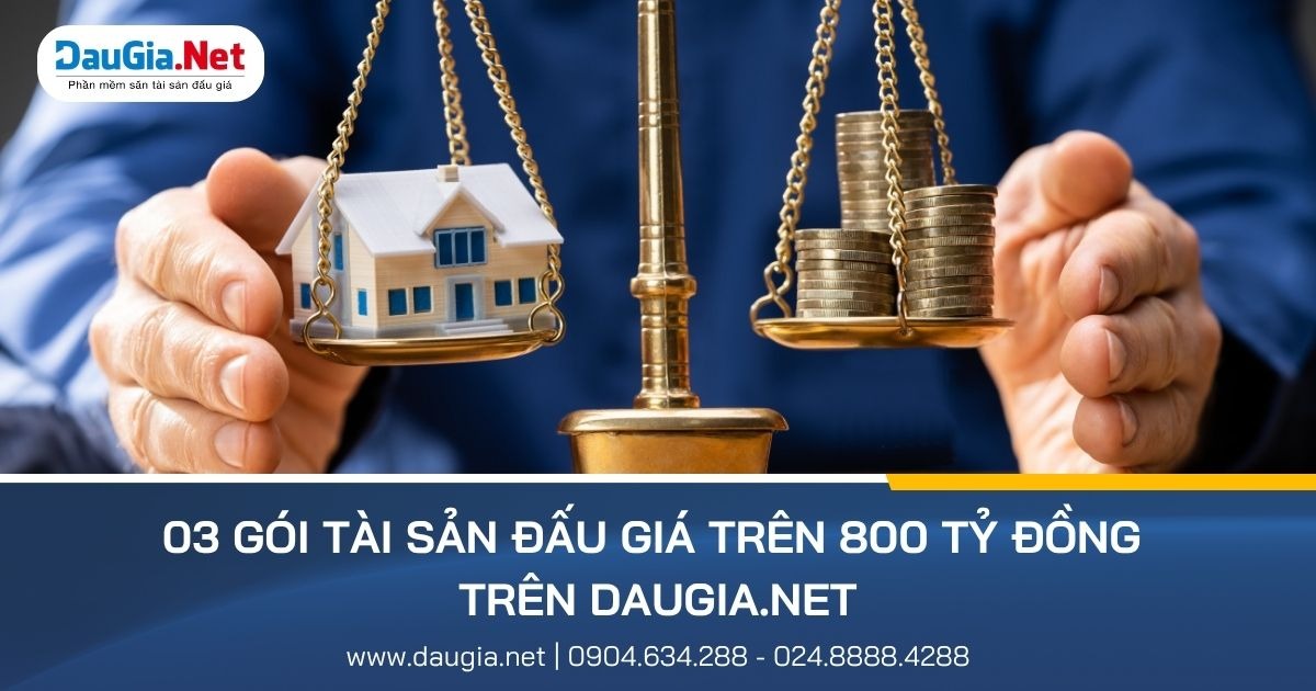 Top 3 gói tài sản trên 800 tỷ đồng